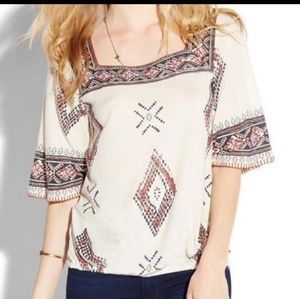 LUCKY BRAND - boho Aztec tribal top